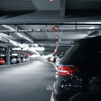 Parking with SUV in the foreground