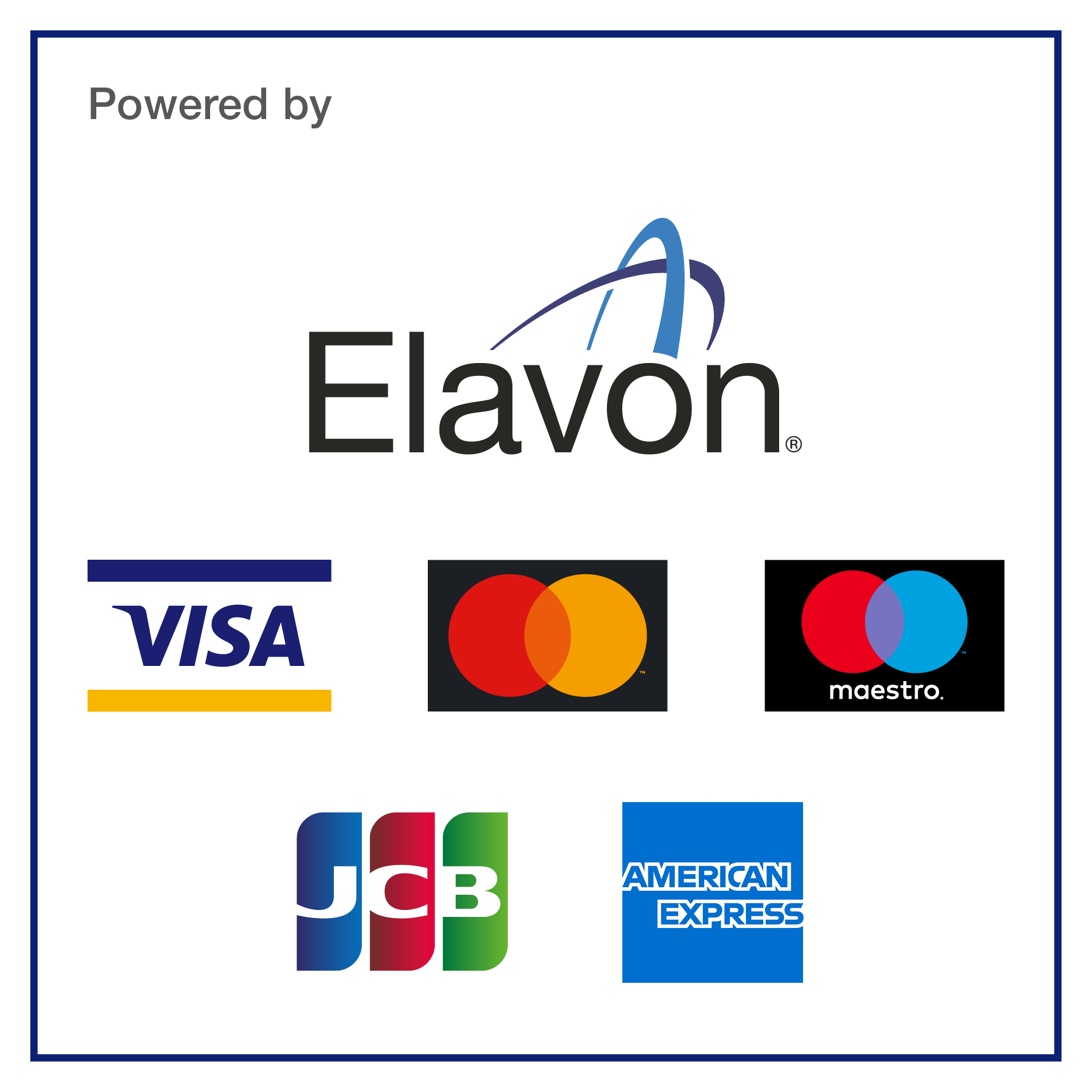 Card scheme logo: Visa, mastercard, maestro, JCB, American Express