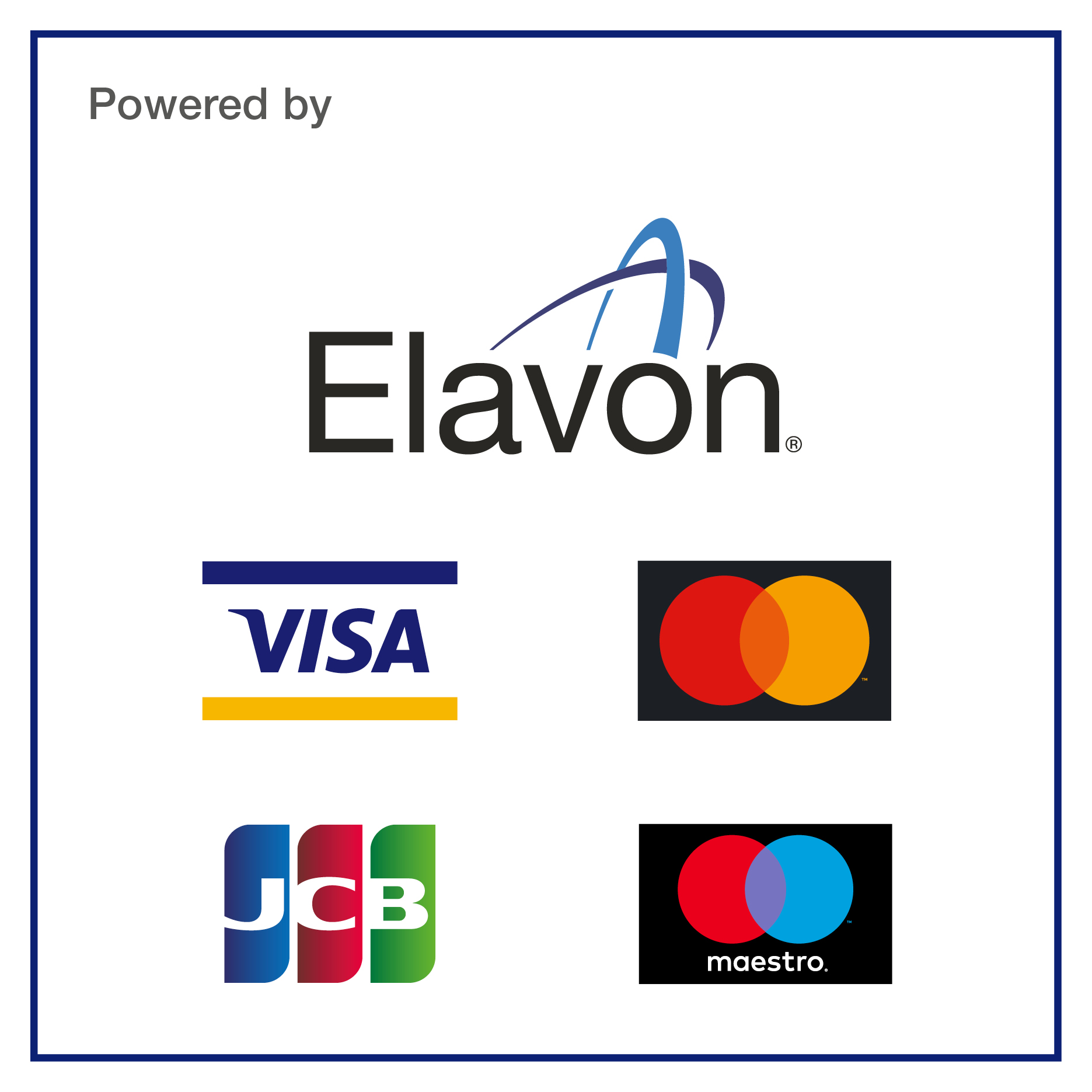 Card scheme logo: Visa, mastercard, maestro, JCB