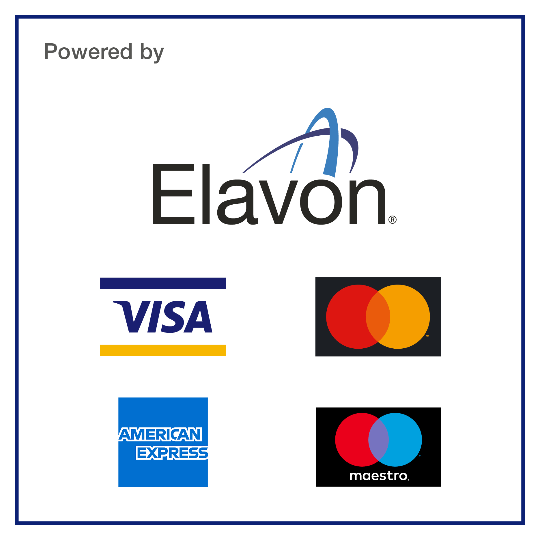 Card scheme logo: Visa, Mastercard, Maestro, American Express