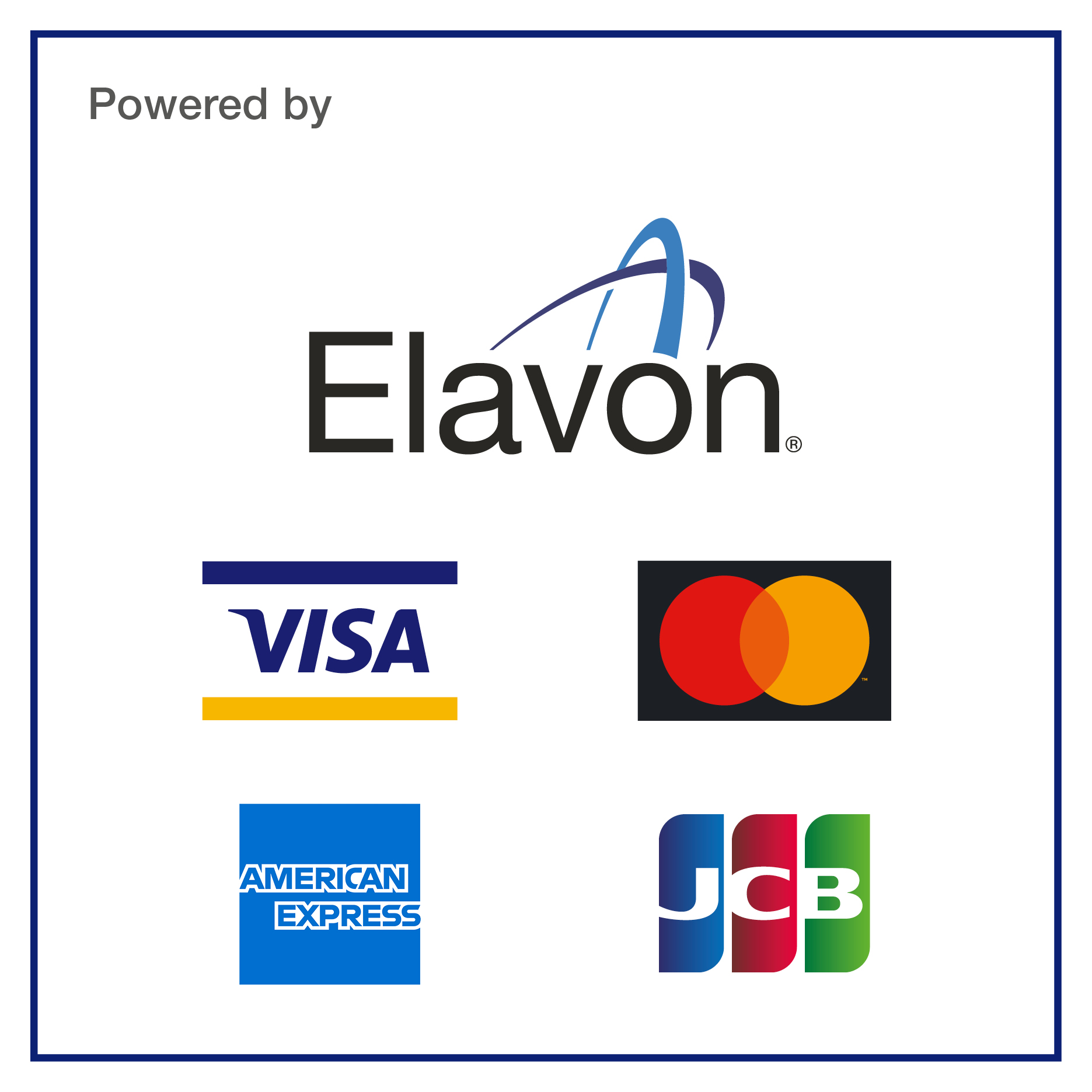 Card scheme logo: Visa, Mastercard, JCB, American Express